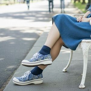 Dansko Veda Blue Floral Canvas Sneakers